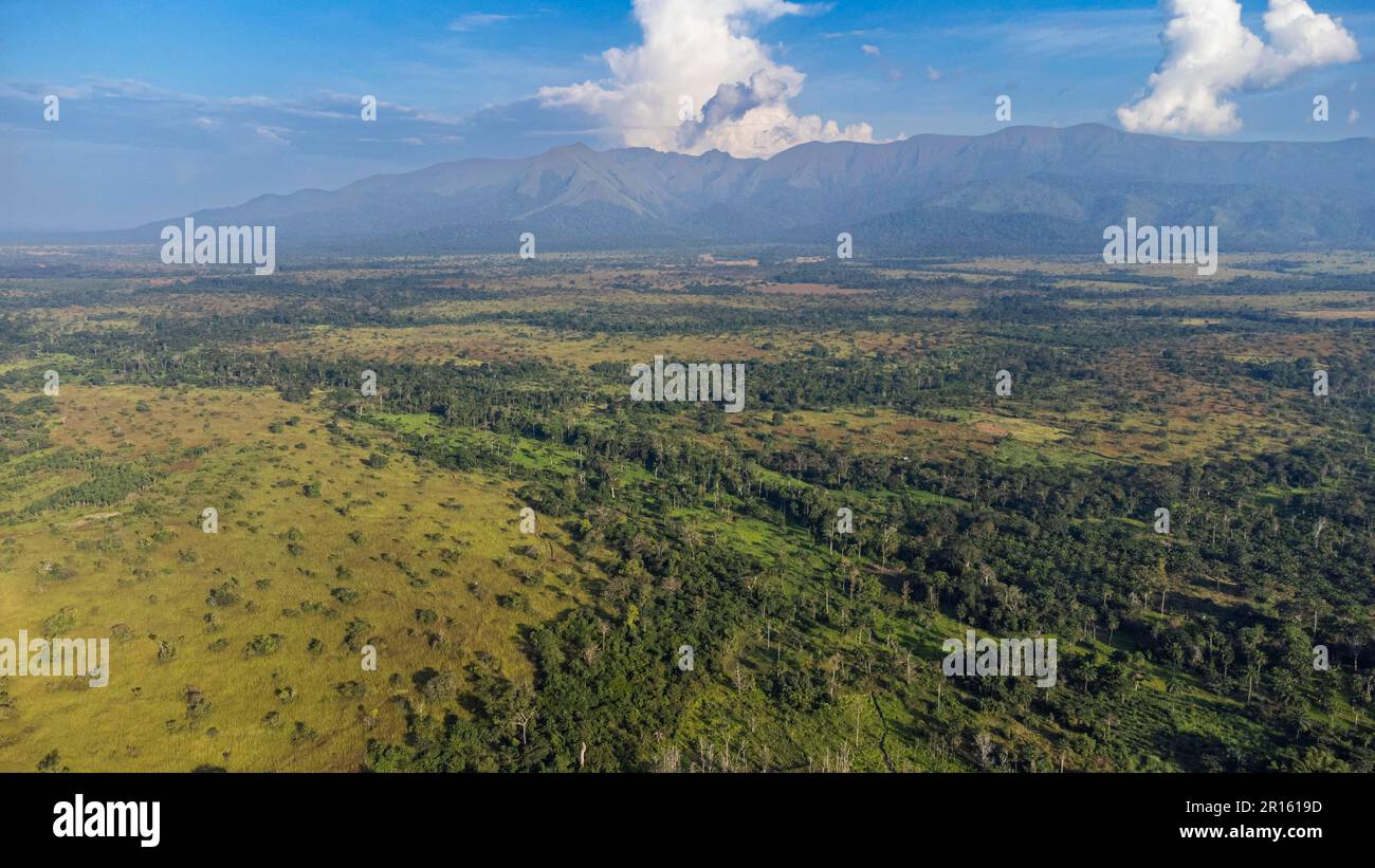 Aerial of the Unesco site Mount Nimba Strict Nature Reserve, Eastern