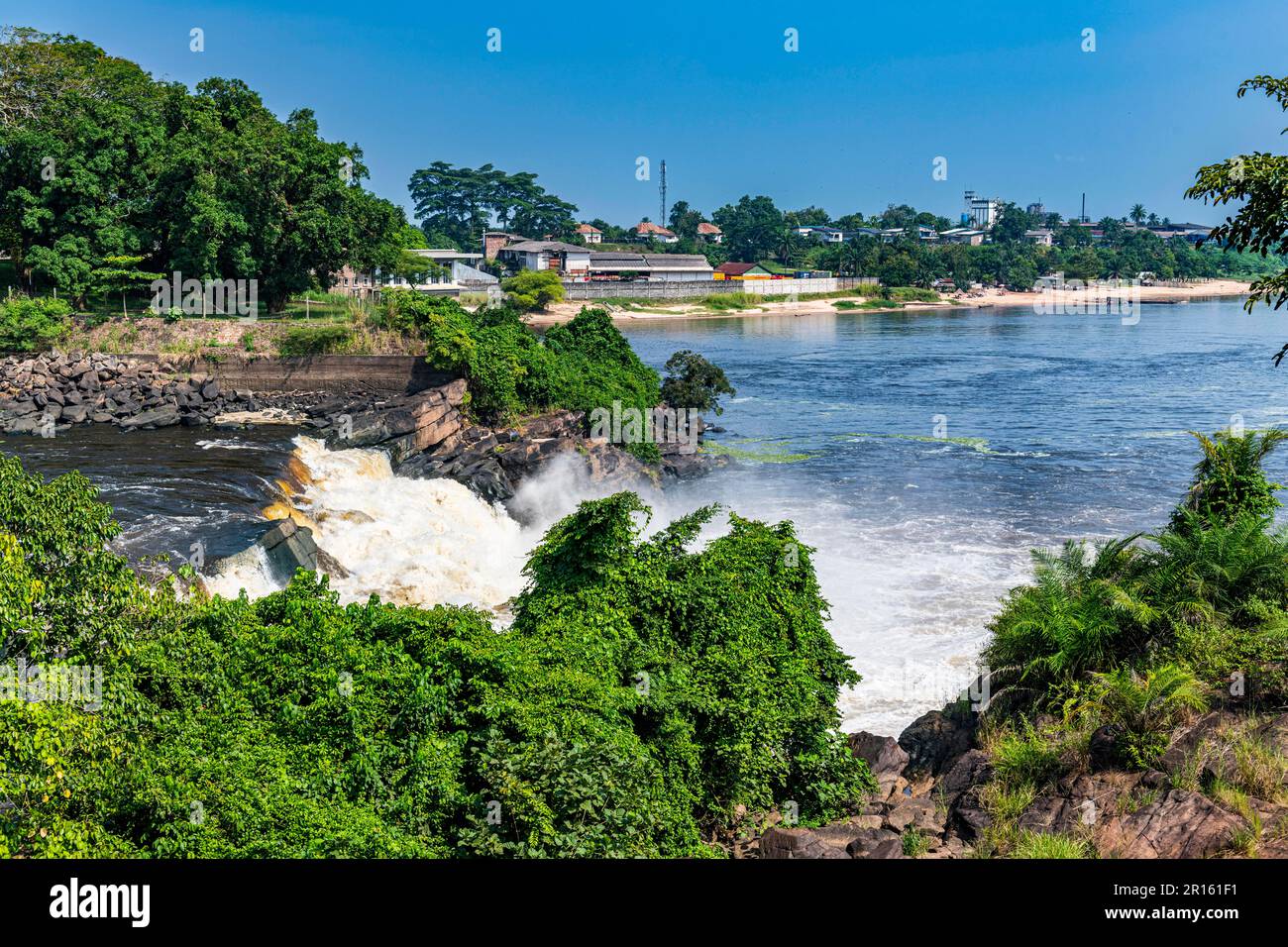 Rapids on the Tshopo river, Kisangani, DR Congo Stock Photo