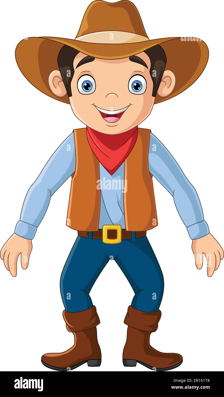 Cartoon cowboy on white background Stock Vector Image & Art - Alamy