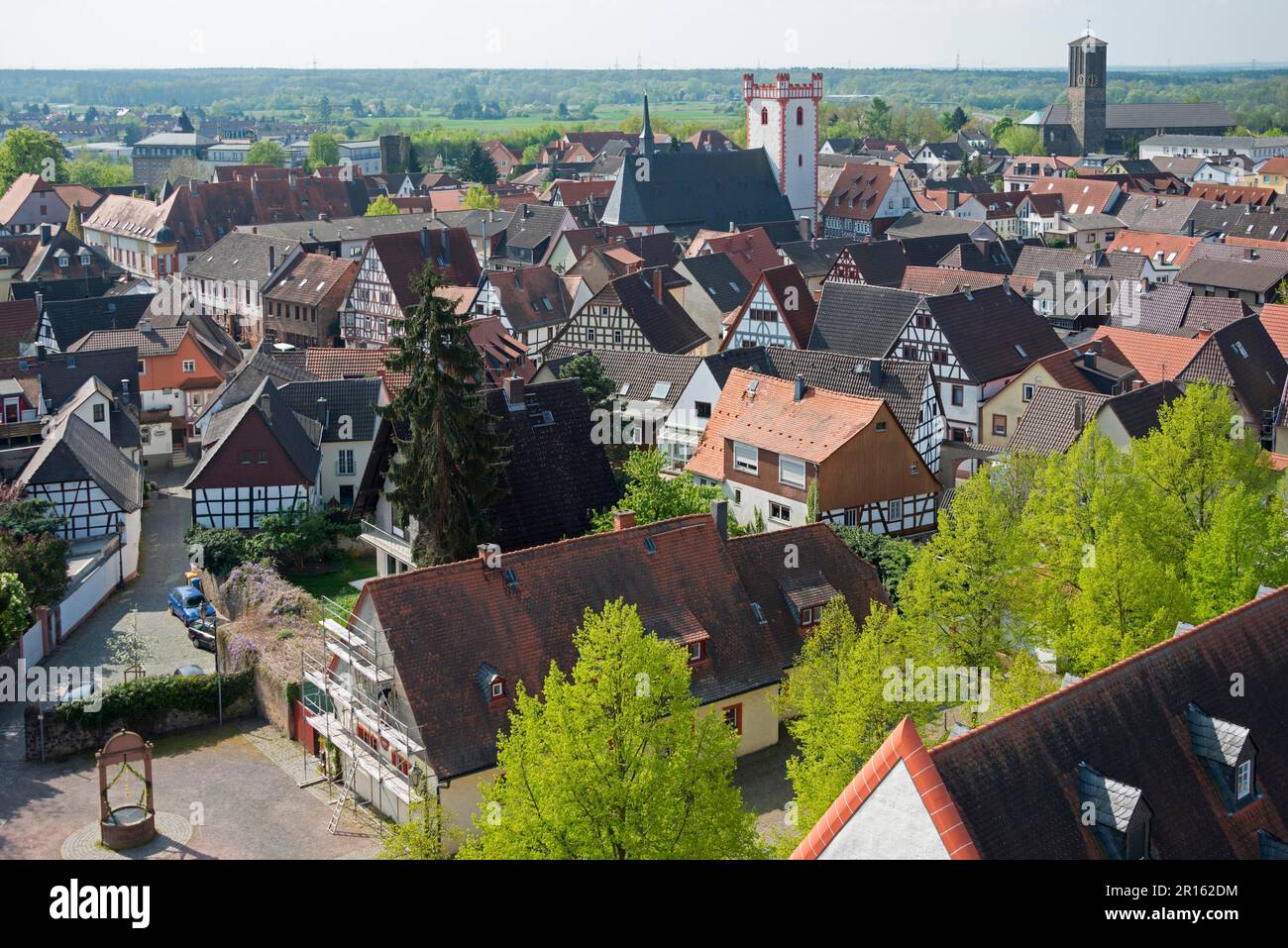 Old town, view from the keep, Steinheim am Main, Hanau, Hesse, Germany Stock Photo