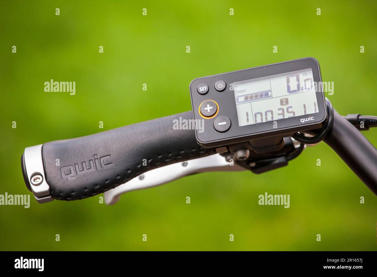 Pedelec, electric bike, ebike, digital odometer, handlebars Stock