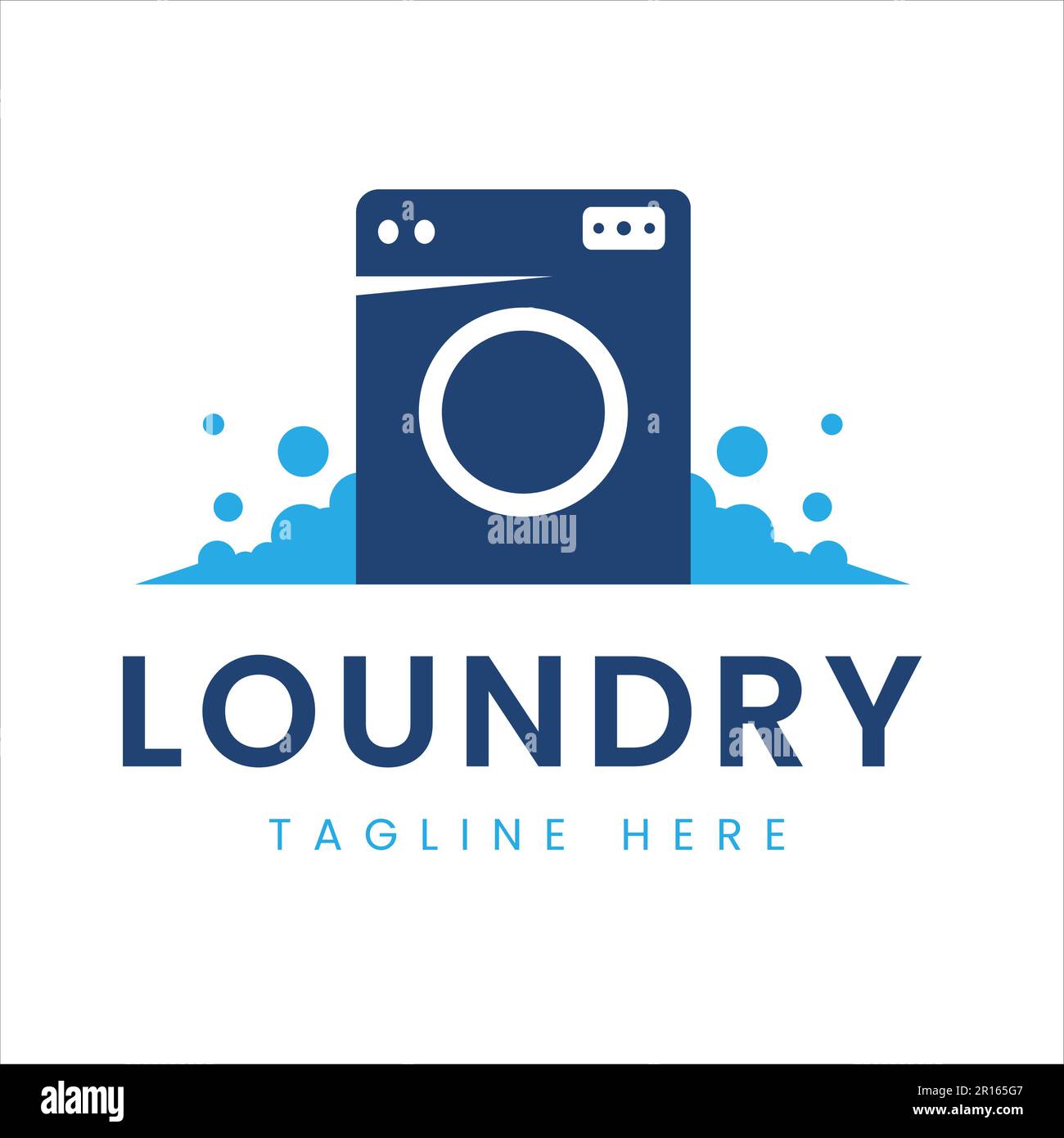 Laundry washing machine logo design, clean and housekeeping services for the laundry business, clean, fragrant, fresh Stock Vector