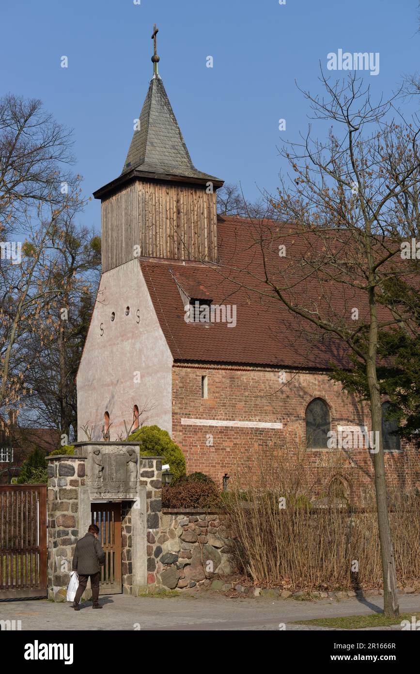 Village Church, Koenigin-Luise, Dahlem, Berlin, Germany, Koenigin-Luise-Strasse Stock Photo
