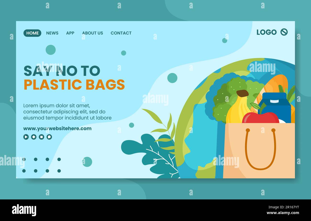 International Plastic Bag Free Day Social Media Landing Page Flat