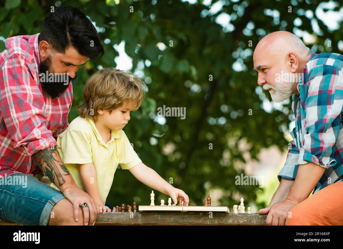 Happy family. Like chess game. I love chess. Healthy lifestyle concept ...