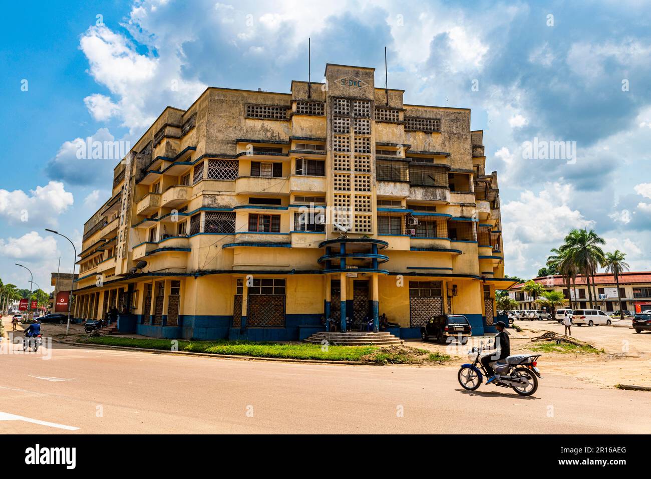 Art deco building, Kisangani, DR Congo Stock Photo