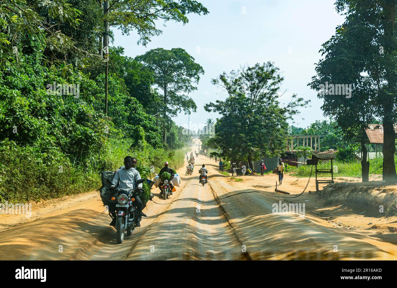 Road outside Kisangani, DR Congo Stock Photo