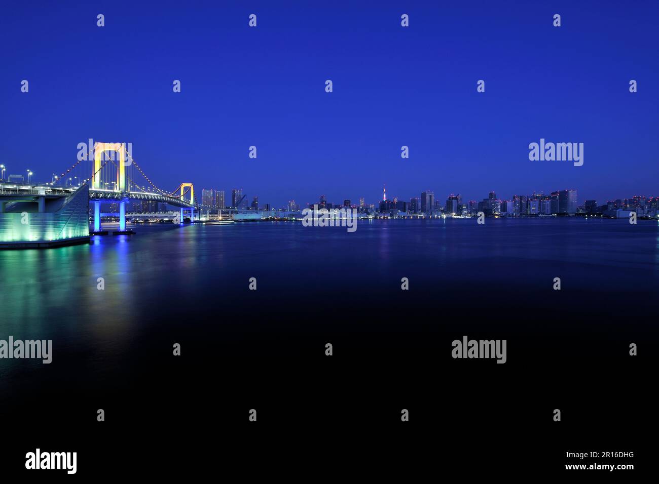 Midnight special light up celebration at Rainbow Bridge on New Year's