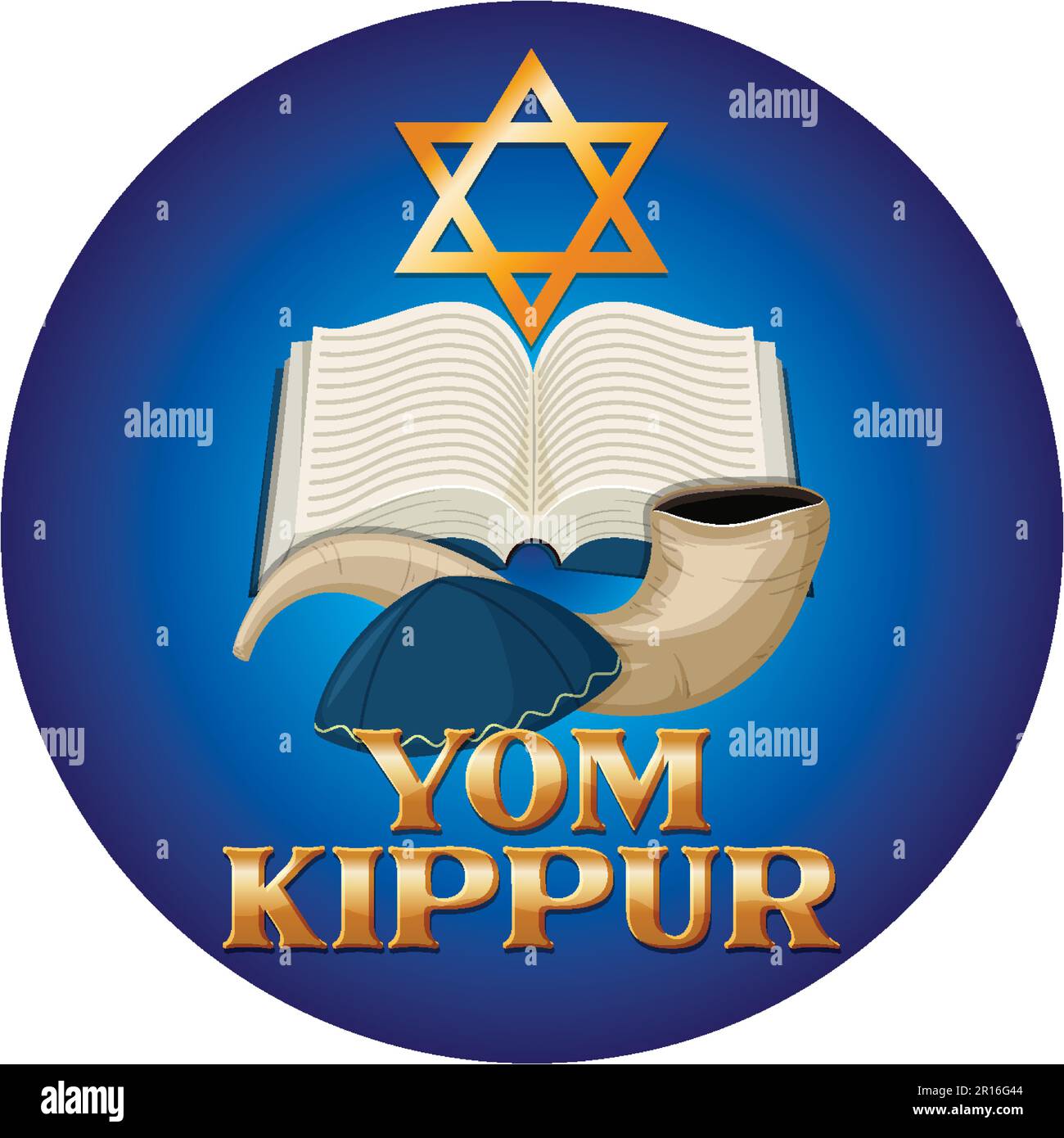 Yom Kippur Jewish day illustration Stock Vector