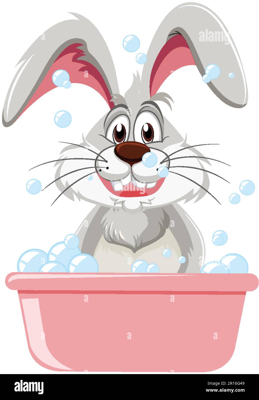 Cute rabbit taking a bath illustration Stock Vector Image & Art Alamy