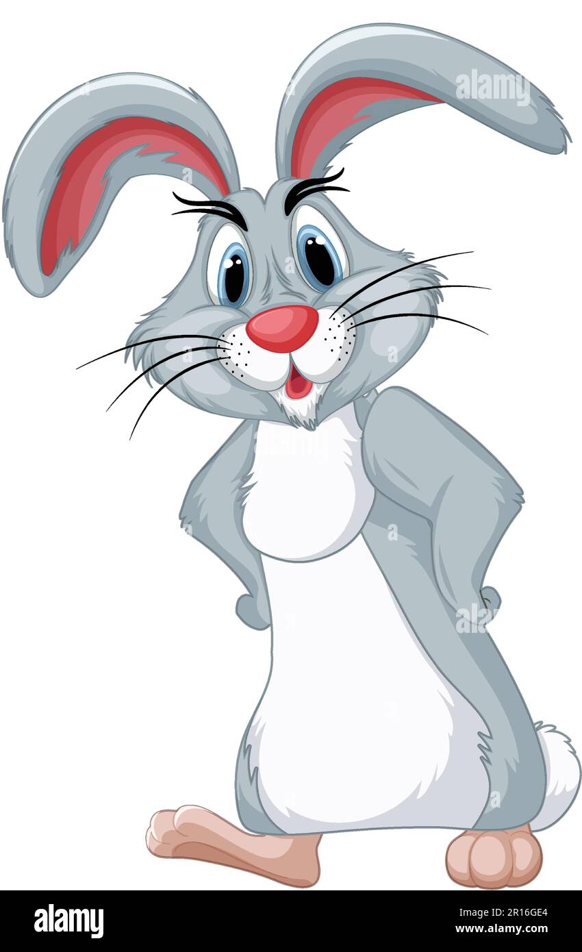 Adorable Rabbit Standing Up illustration Stock Vector Image & Art Alamy