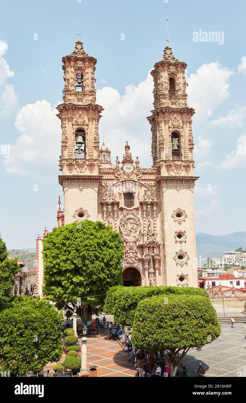 The 18th-century Baroque Church of Santa Prisco in Taxco, Guerrero ...