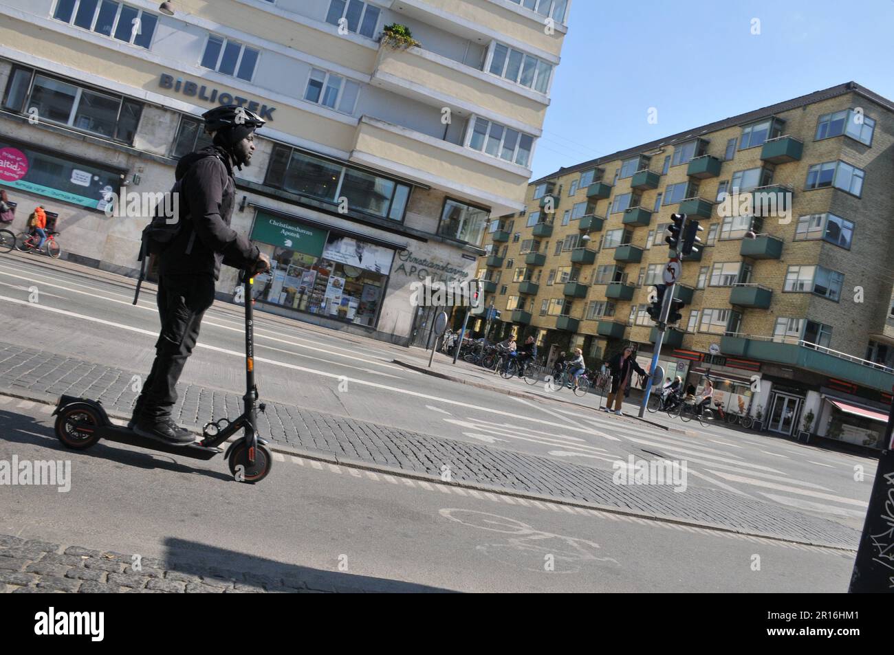 Copenhagen /Denmark/11 May 2023/Man rides electric scooter in Kastrup in  danish capital Copenhagen Denamrk. (Photo.Francis Joseph Dean/Dean Pictures  Stock Photo - Alamy