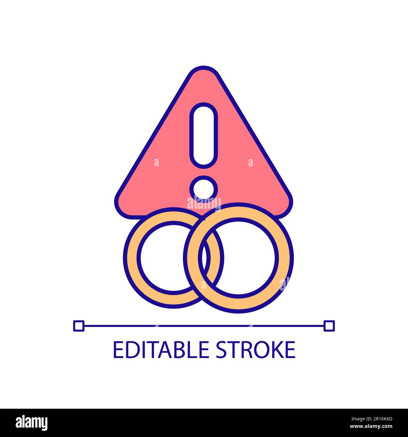 Marital problems RGB color icon Stock Vector