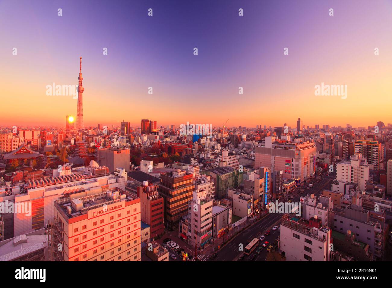 Cityscape Of Asakusa And Tokyo Sky Tree And Reflection Of The Sunset Cityscape Of Asakusa And Tokyo Sky Tree And Reflection Of The Sunset