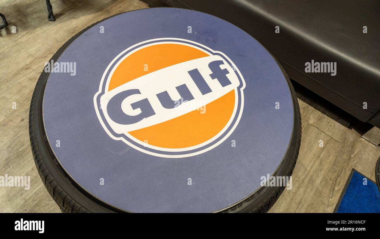 Bordeaux , Aquitaine France 05 09 2023 gulf motor oil gas station