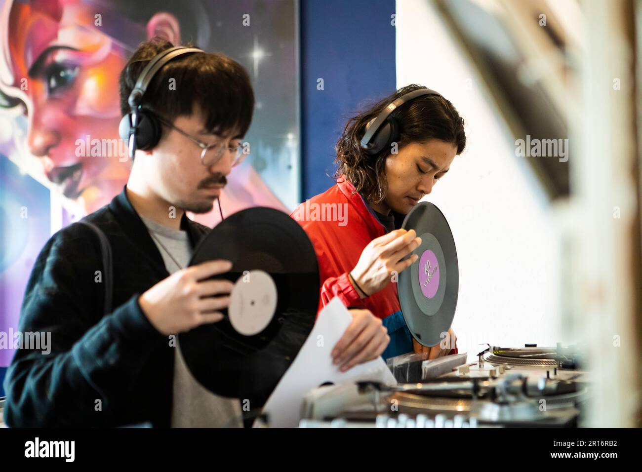 Record Store Day at Palace Vinyl, a record shop in Crystal Palace, South London Stock Photo