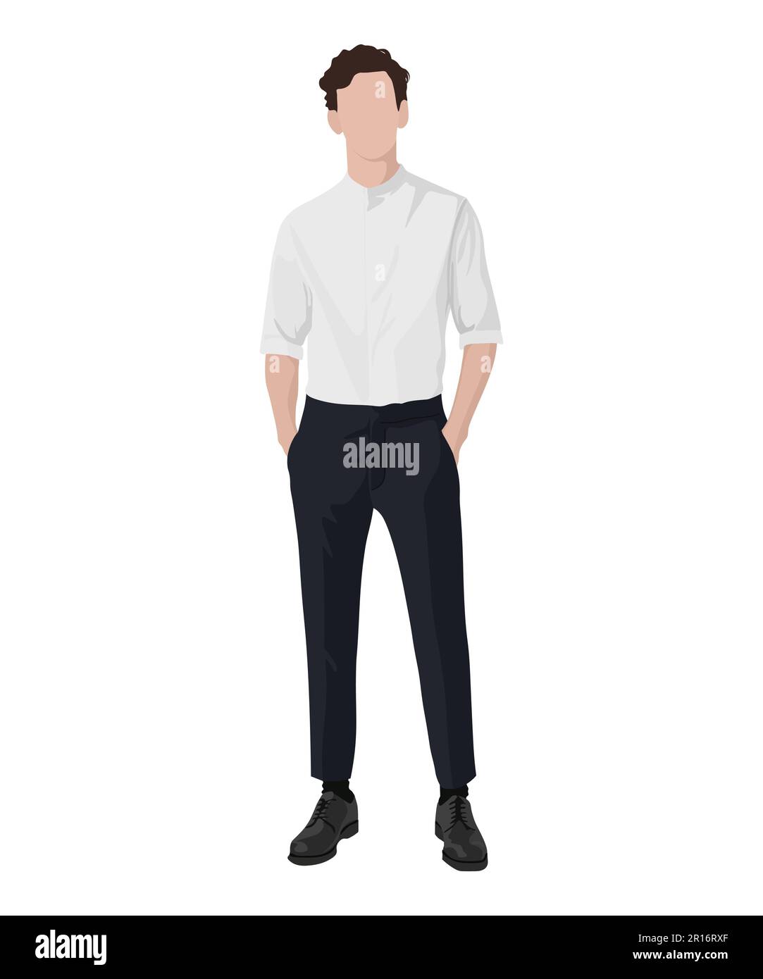 A man in a business suit on a white background. Vector illustration in ...