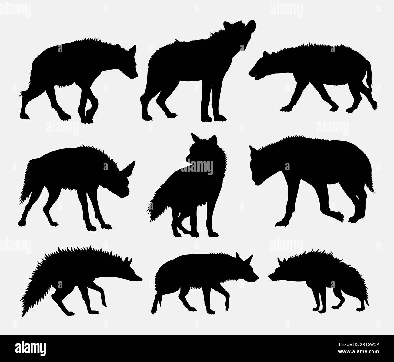 Hyena wild animal silhouette Stock Vector