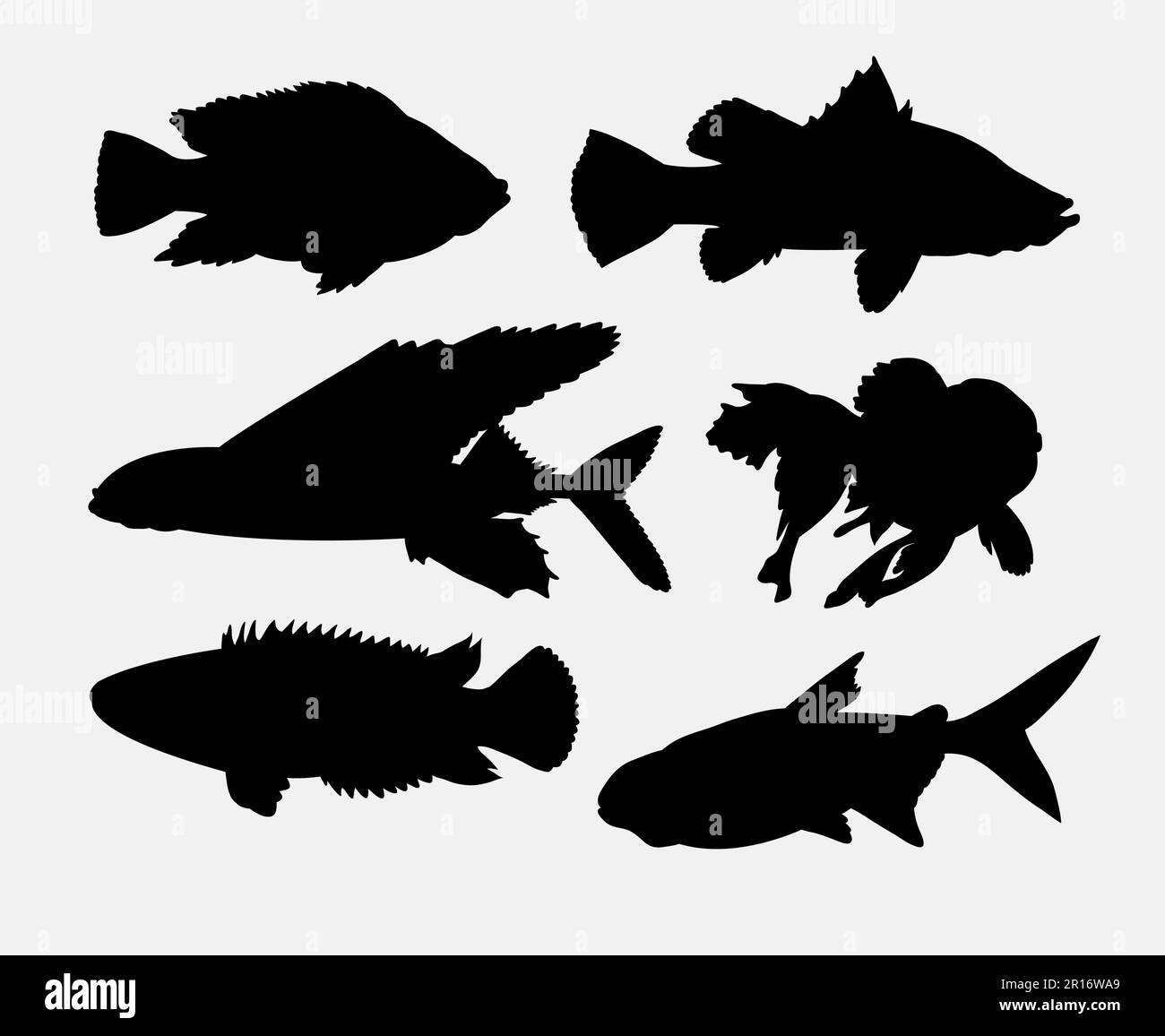 fish animal silhouette Stock Vector