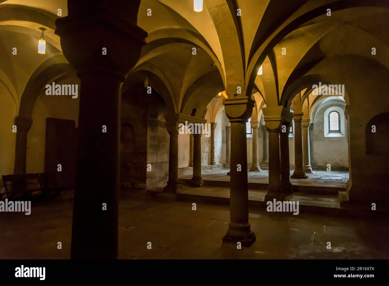 Switzerland zurich interior grossmunster cathedral hi-res stock