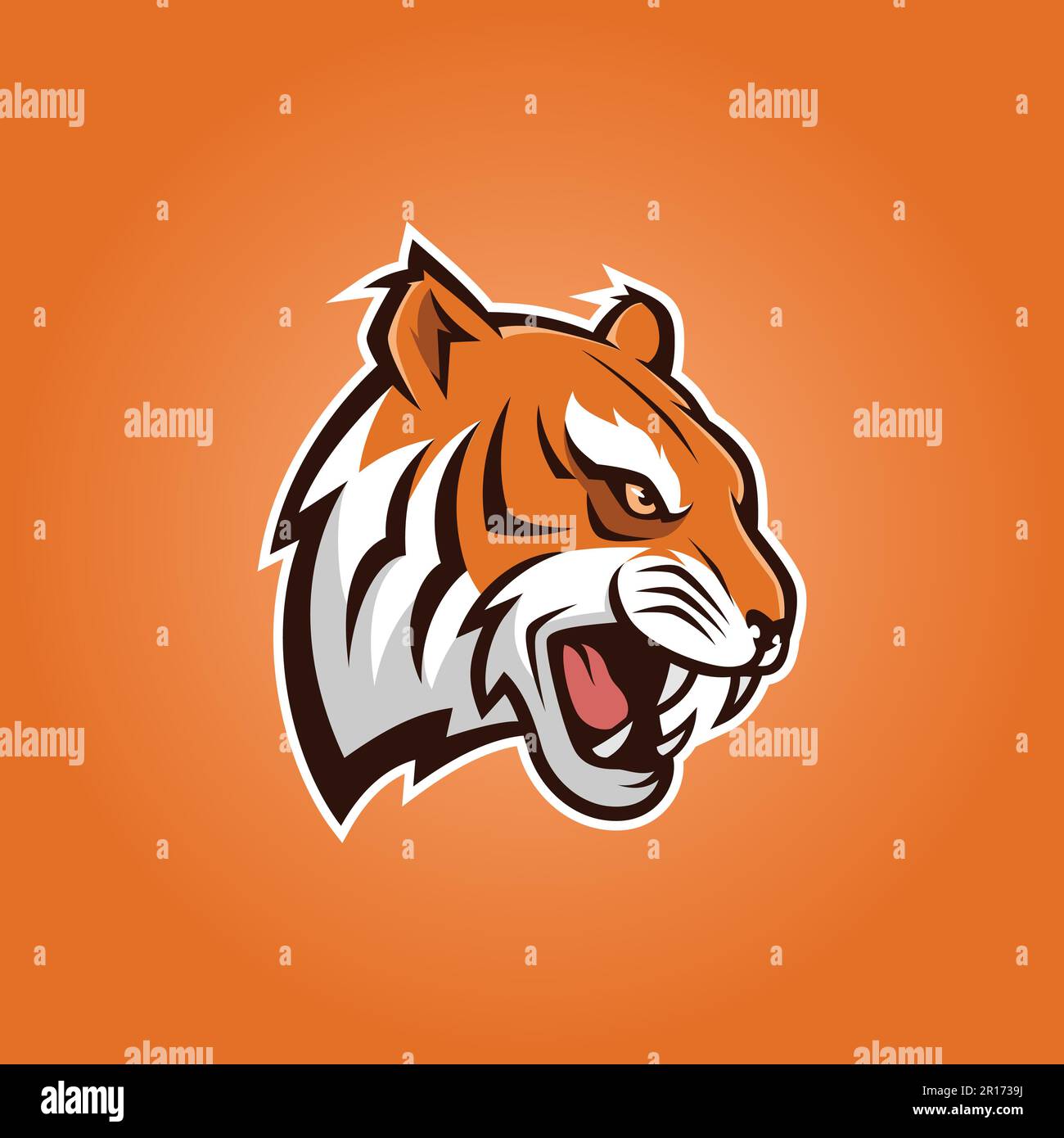 Tiger Head Mascot Logo - Animals Mascot Esports Logo Vector Illustration Design Concept. Stock Vector
