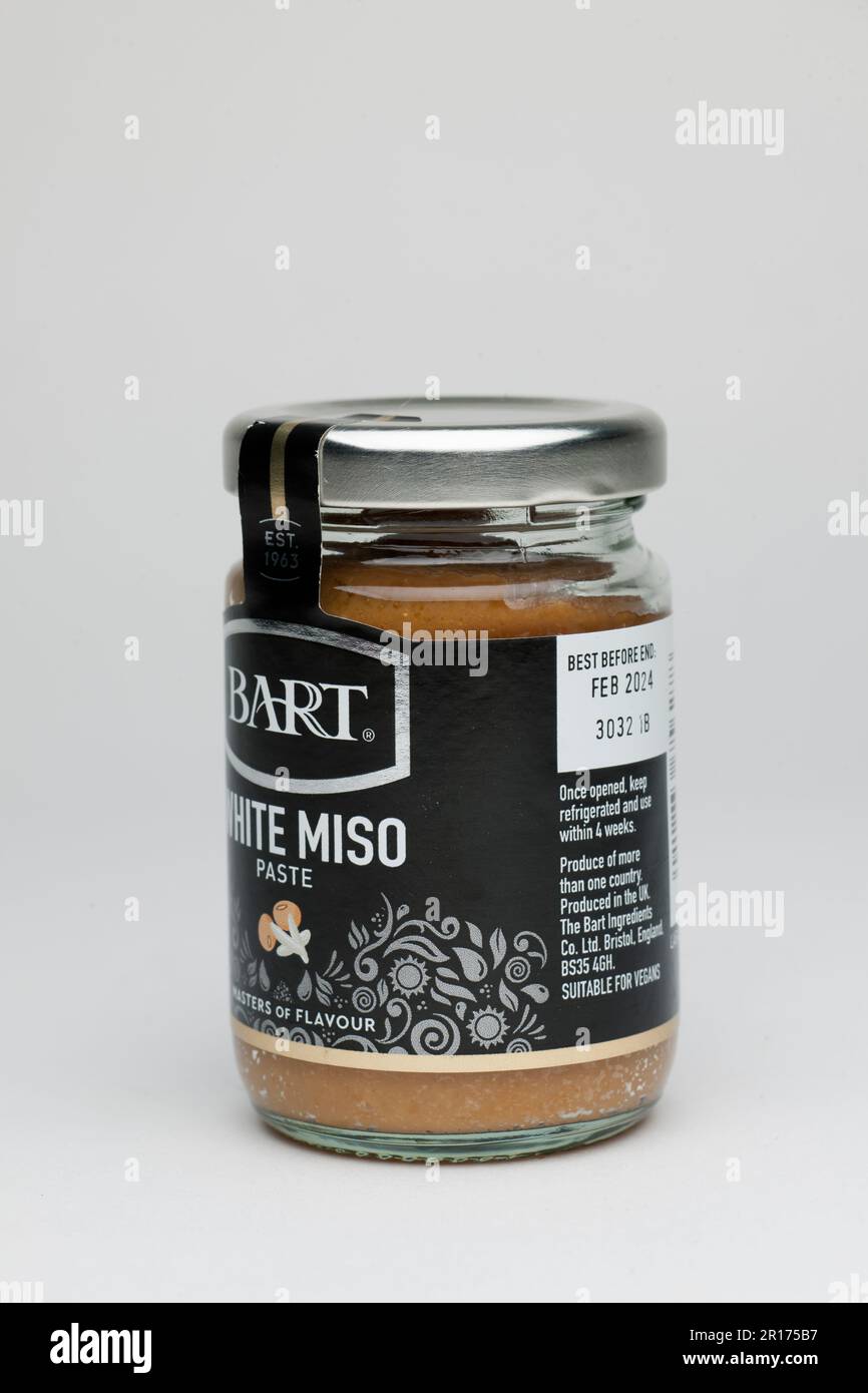 Jar of 100g Bart White Miso Paste Stock Photo