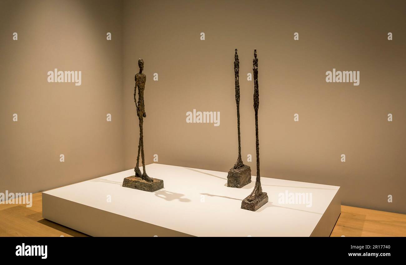 Sculptures by Alberto Giacometti, Kunsthaus, Museum of Art, Old Building, Zurich, Switzerland Stock Photo