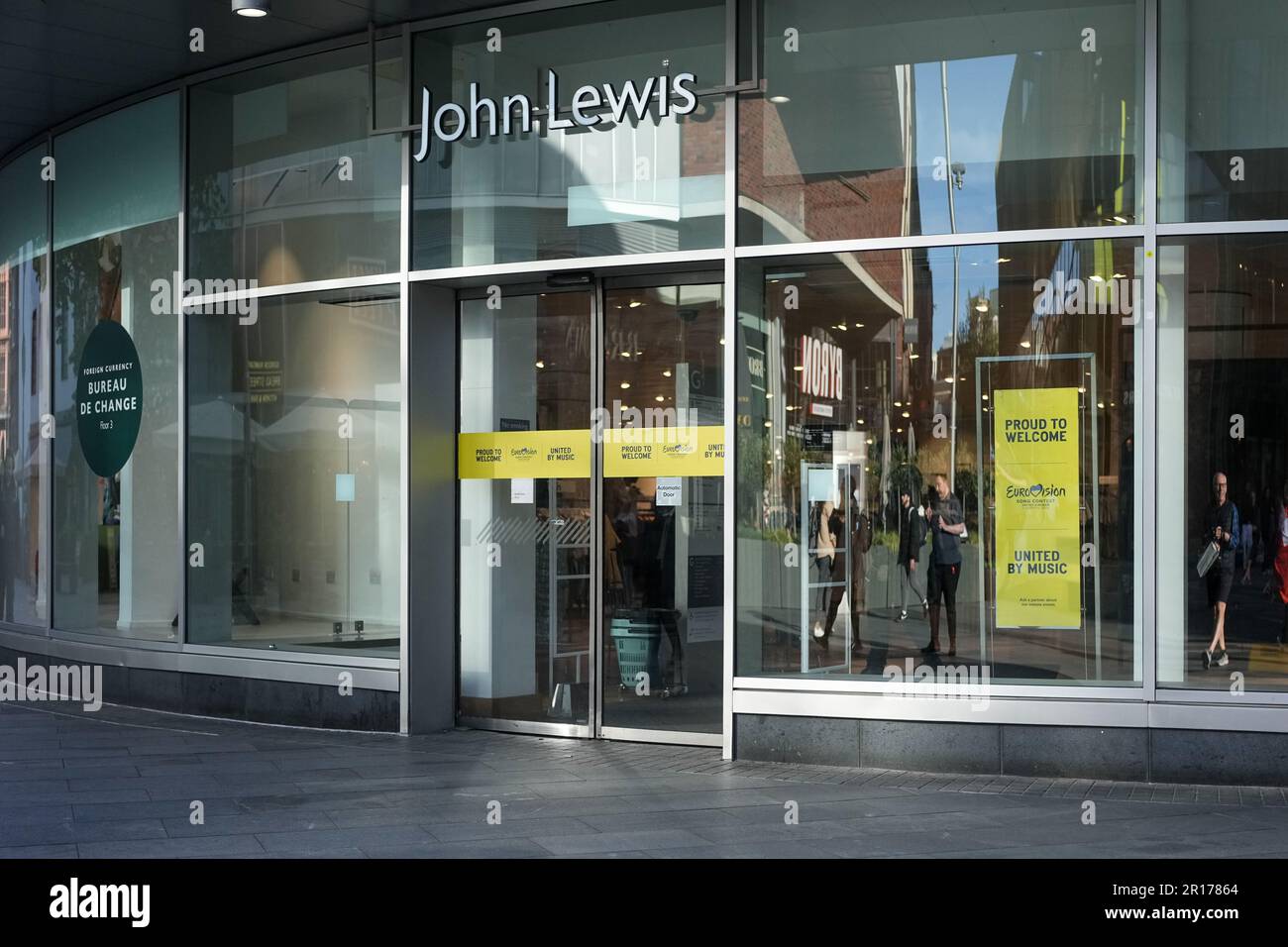 Eurovision Song Contest 2023 signs in Liverpool One John Lewis Store Stock Photo Alamy