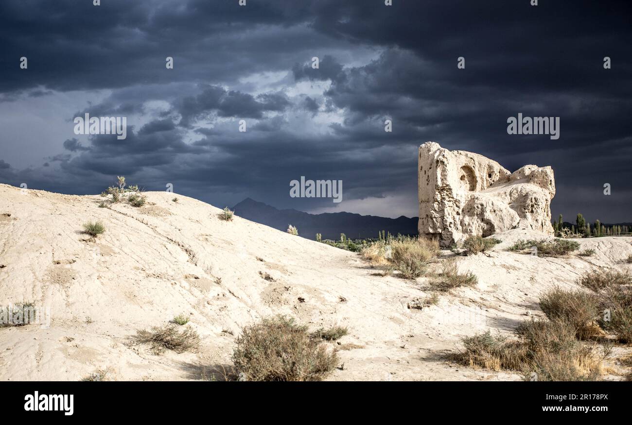An ancient citadel (a Persian Ozymandias ?) Stock Photo