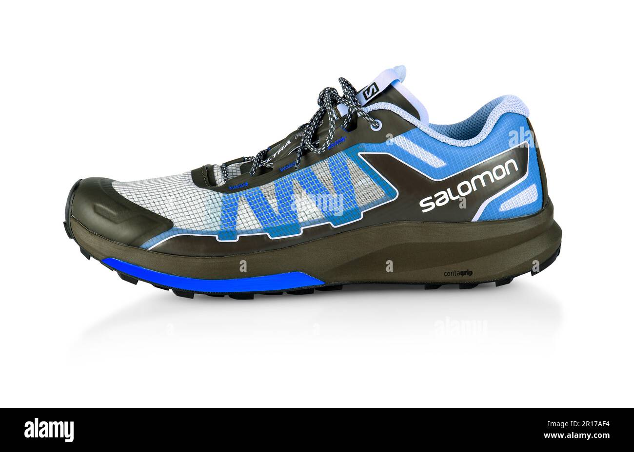 The Salomon GTX mountain running shoes Stock Photo - Alamy