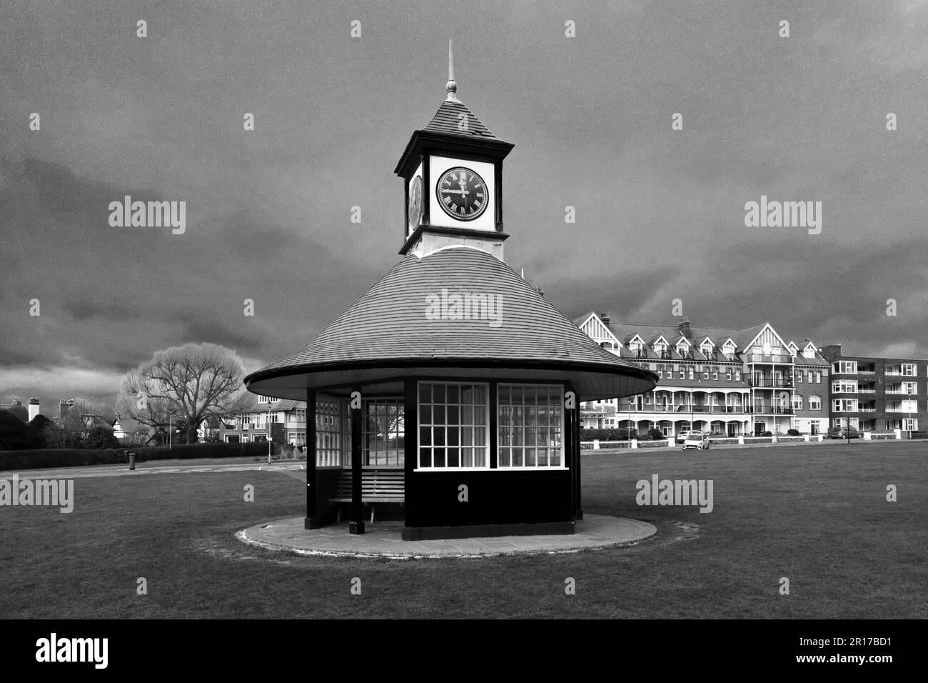 The Clock tower on the promenade at Frinton-on-Sea, Tendring district, Essex, England, UK Stock Photo