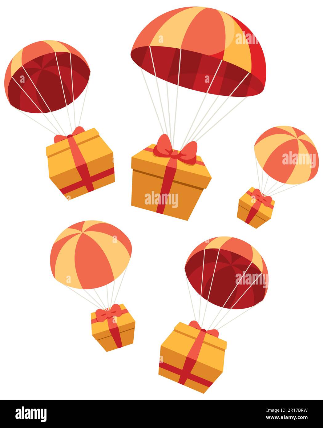 Gift Airdrop on White Stock Vector