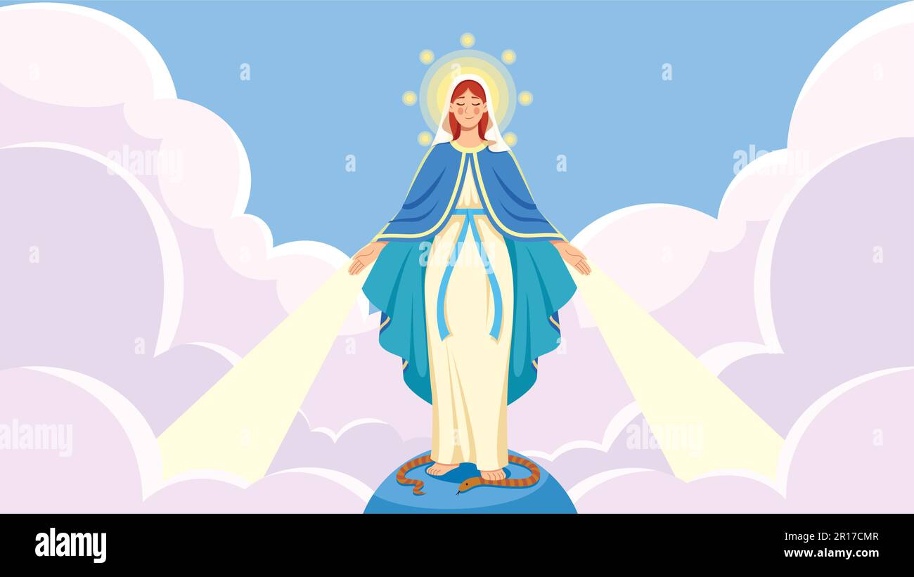 Virgin mary open arms stock vector image art alamy