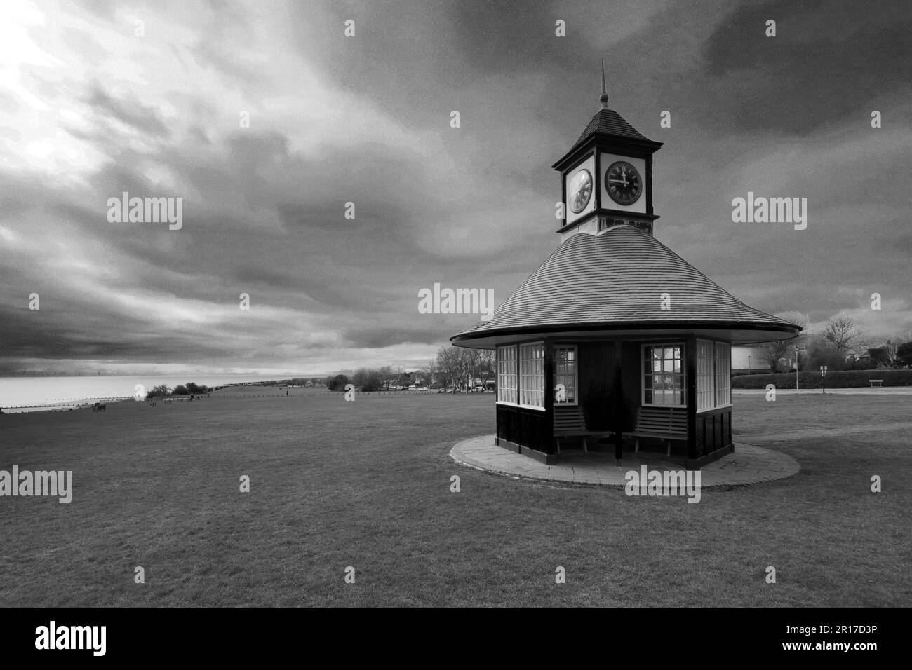 The Clock tower on the promenade at Frinton-on-Sea, Tendring district, Essex, England, UK Stock Photo