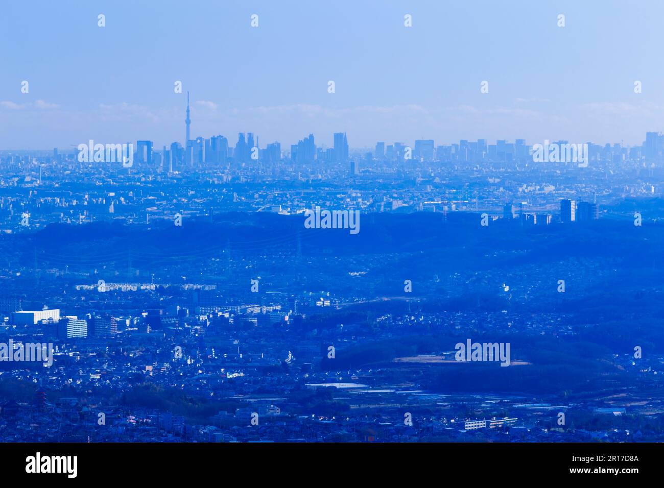 View of Tokyo Sky Tree from Hachioji Stock Photo