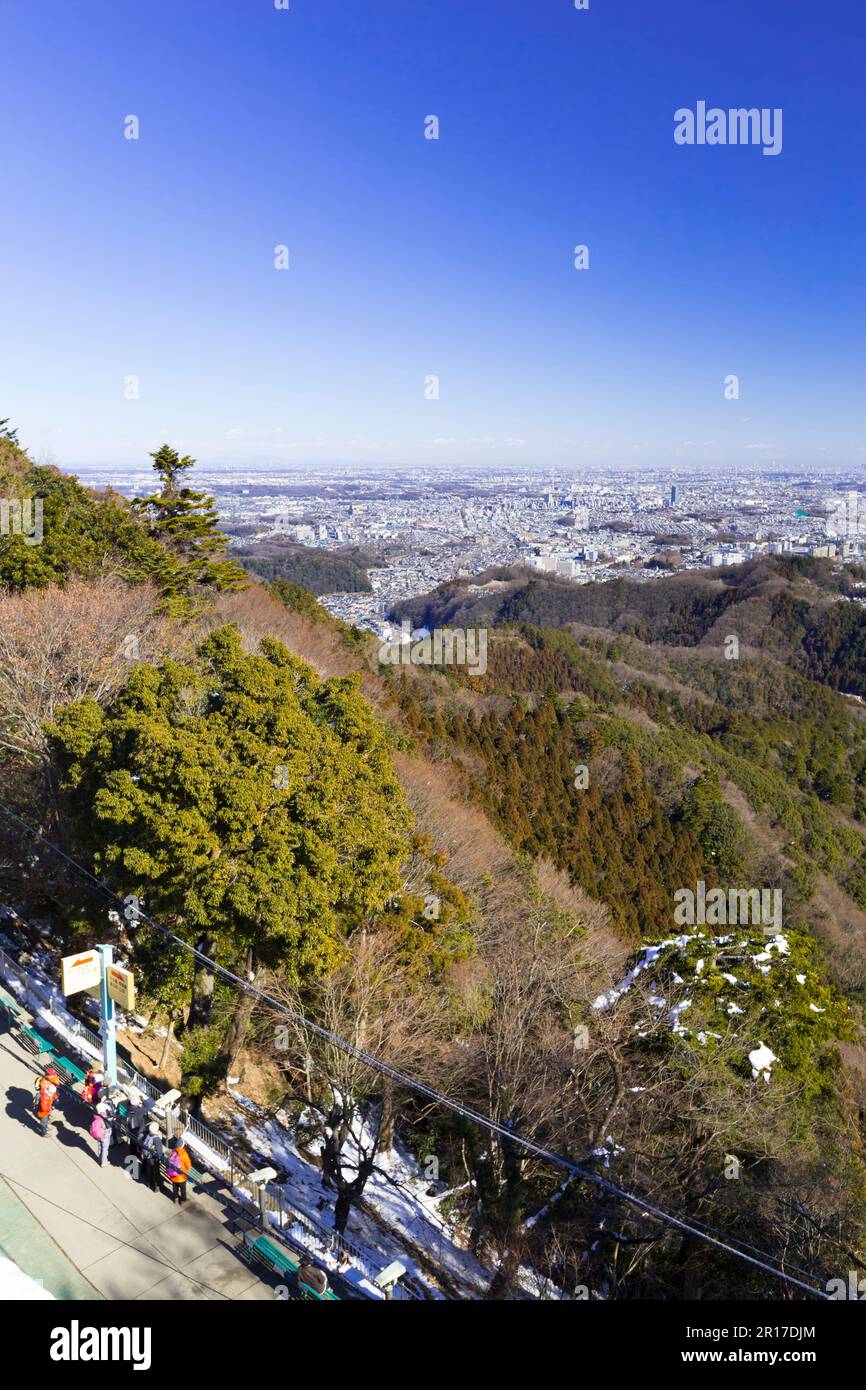 A view from Mt.Takao station toward to central of Tokyo Stock Photo