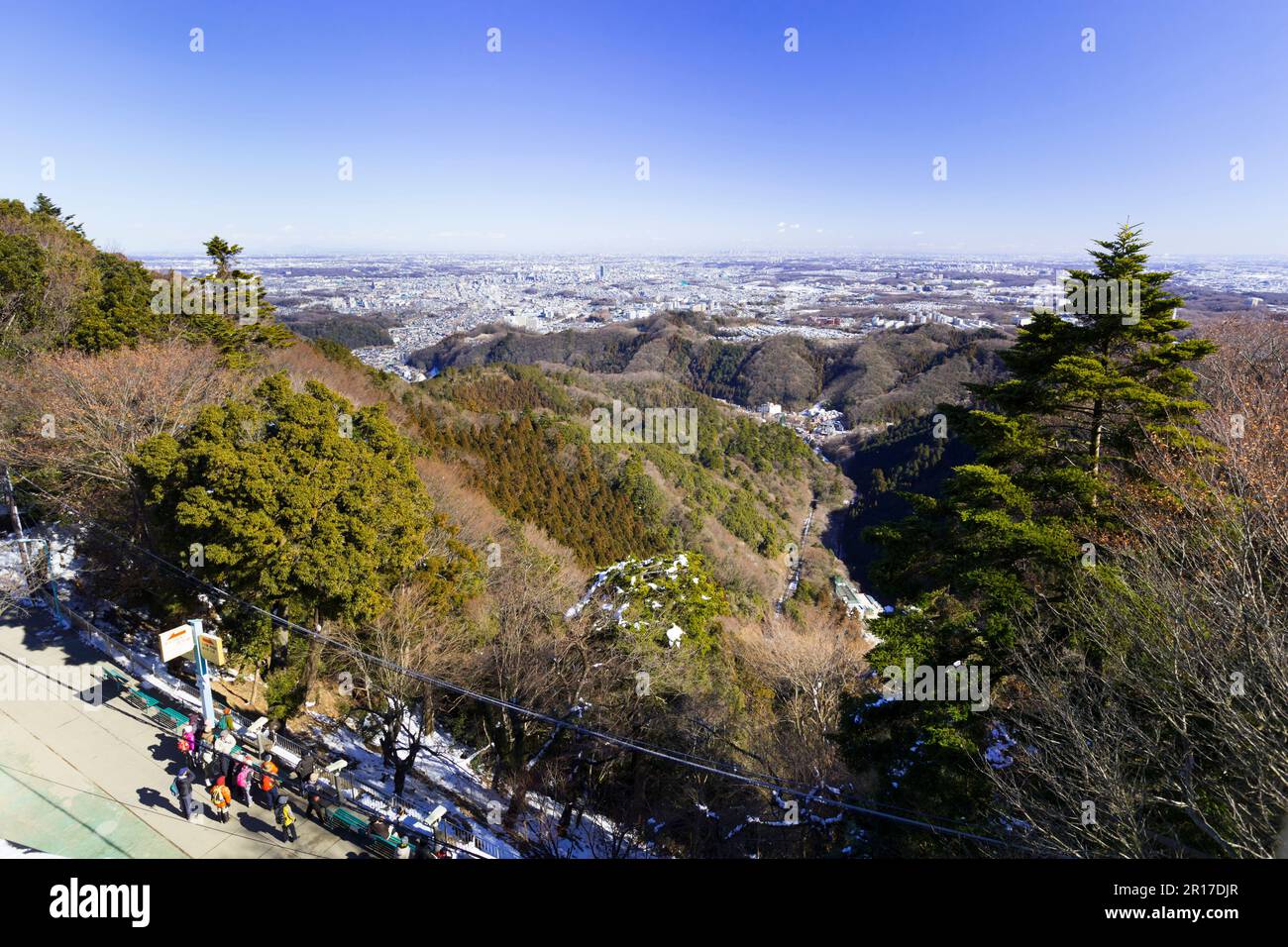 A view from Mt.Takao station toward to central of Tokyo Stock Photo