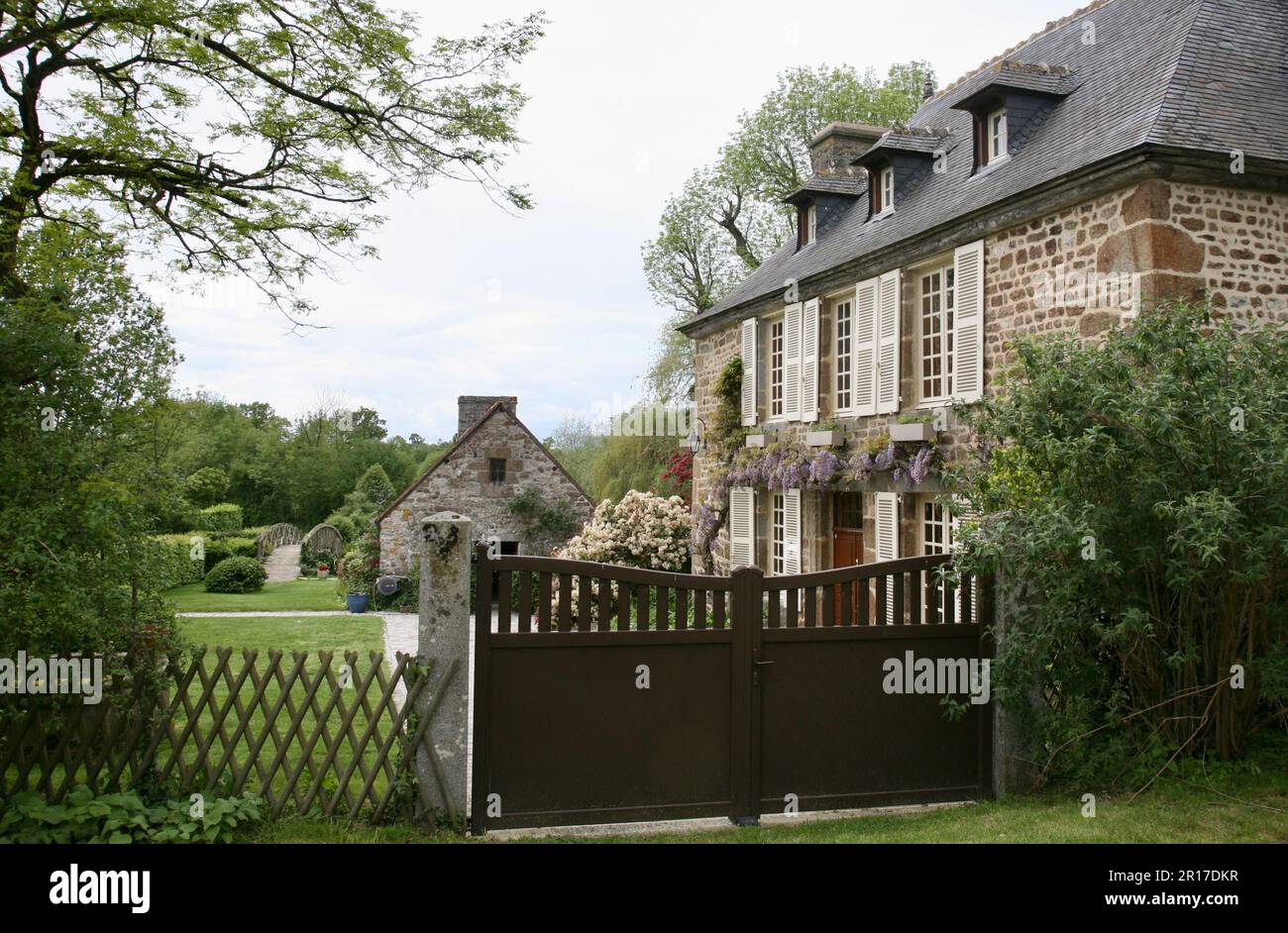 A view of Le Manoir De La Boneliere, a 16th century manor-house in the French countryside, Normandy, France Stock Photo