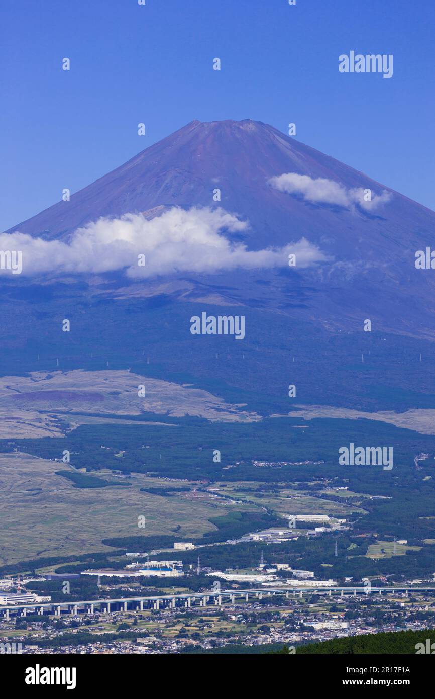 View of Mount Fuji from Ashinoko skyline Stock Photo