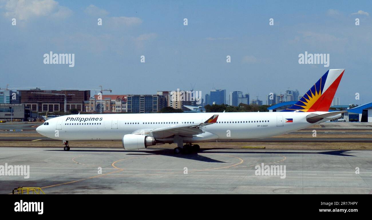 The Philippines, Manila:  RP-C3337 Airbus A.330-301 of Philippine Airlines at Ninoy Aquino International Airport. Stock Photo