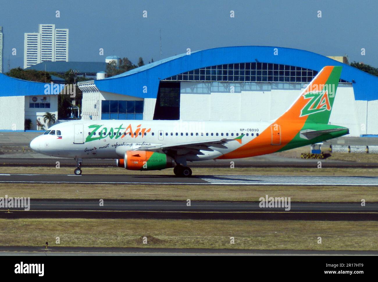 The Philippines, Manila:  RP-C8990 Airbus A.319-132 of Zest Airways at Ninoy Aquino International Airport. Stock Photo