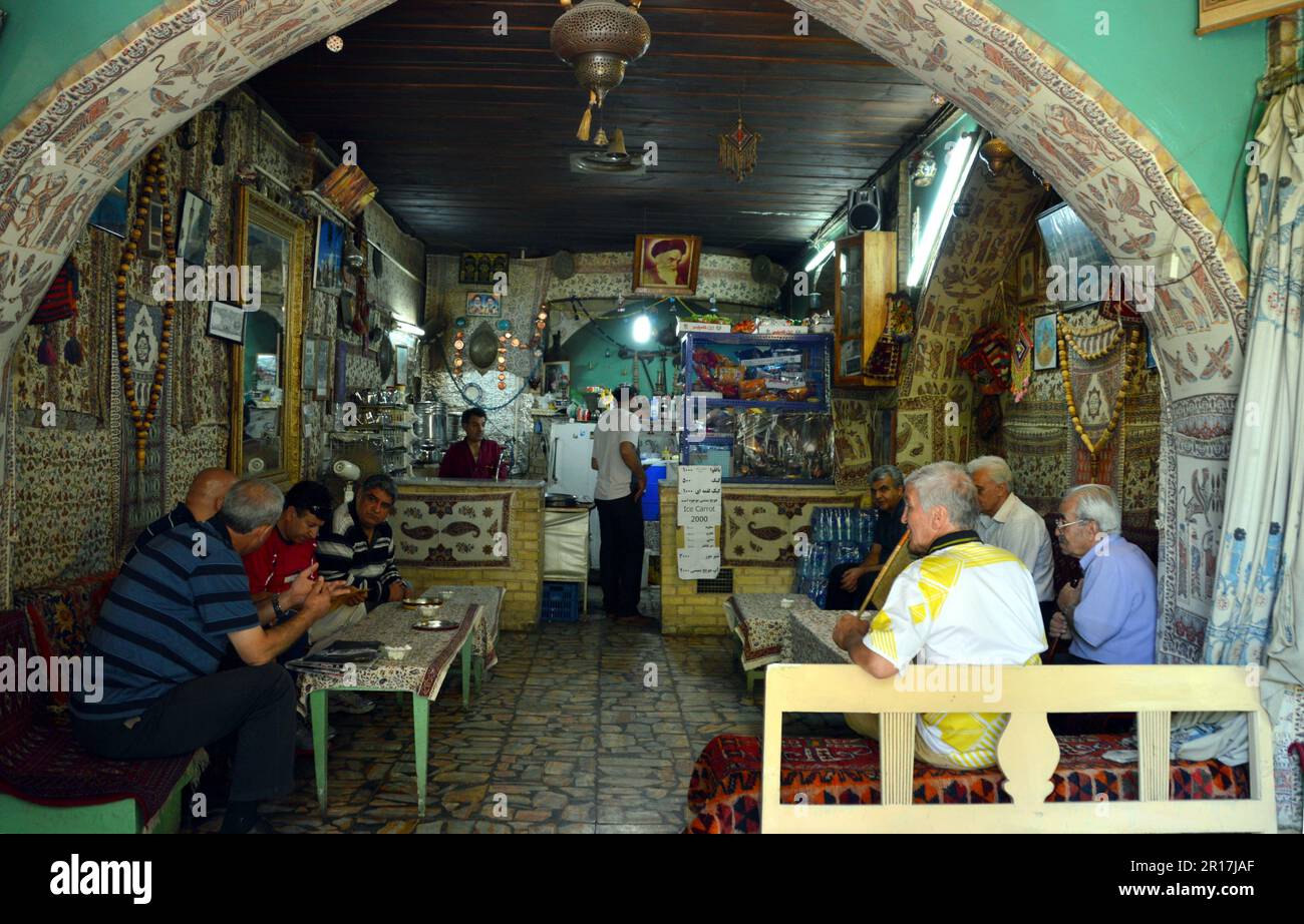 Iran, Isfahan a typical coffee shop Stock Photo Alamy