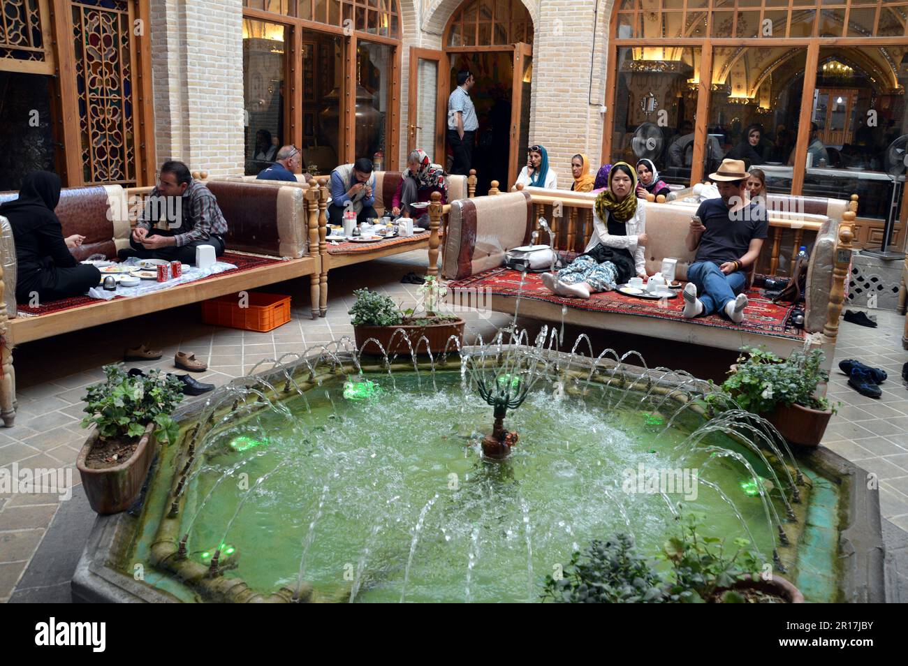 Iran, Isfahan inside the Bastani Traditional Restaurant in Naqshe