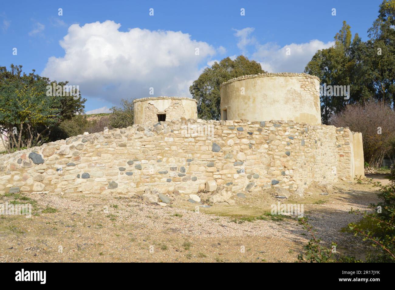 Cyprus, Khirokitia-Vouni (Choirokoitia) aceramic Neolithic site, a settlement dating from approximately 6800 BC, in process of ongoing excavation.  Th Stock Photo