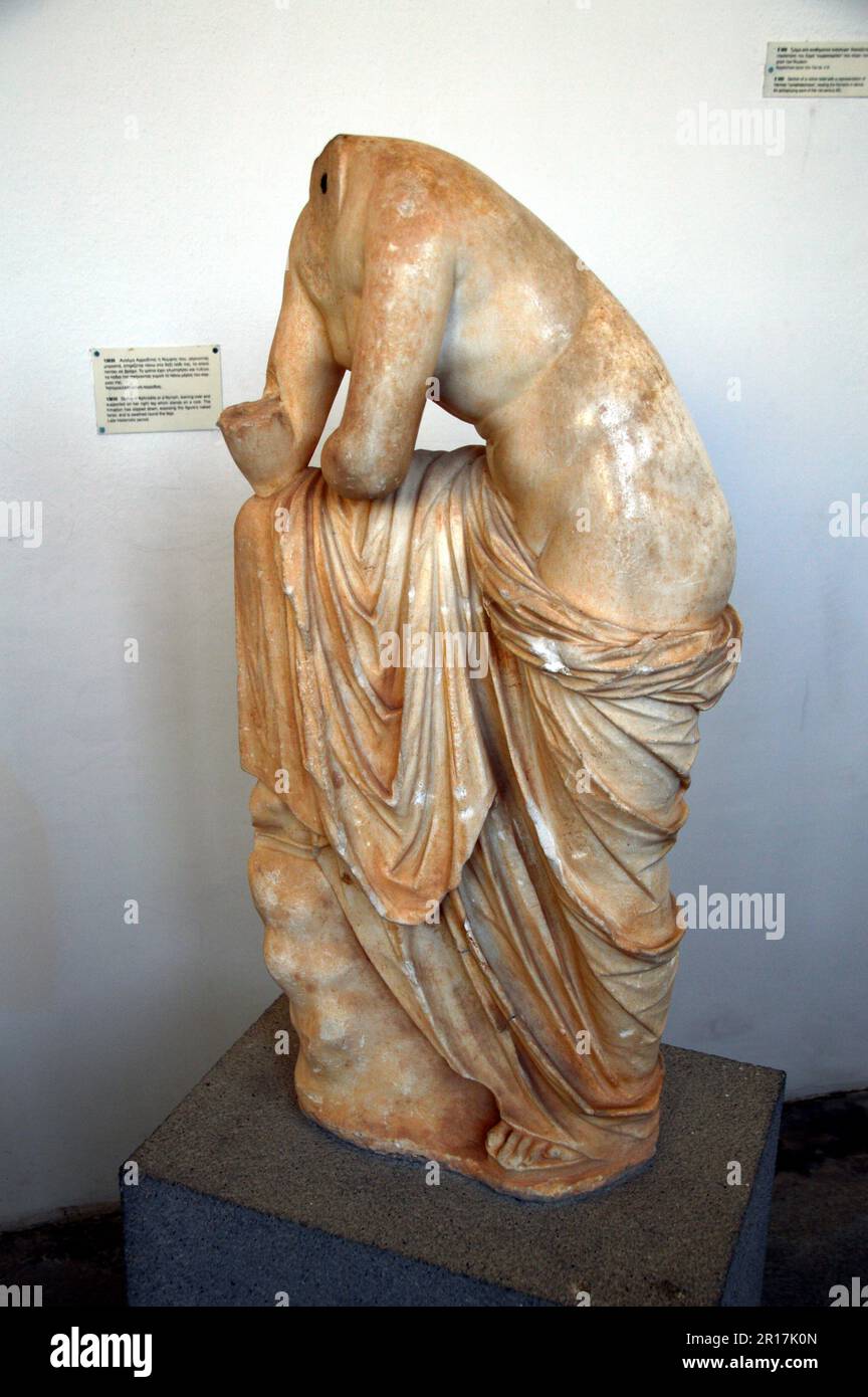 Greece, Island of Rhodes headless marble statue of Aphrodite, the