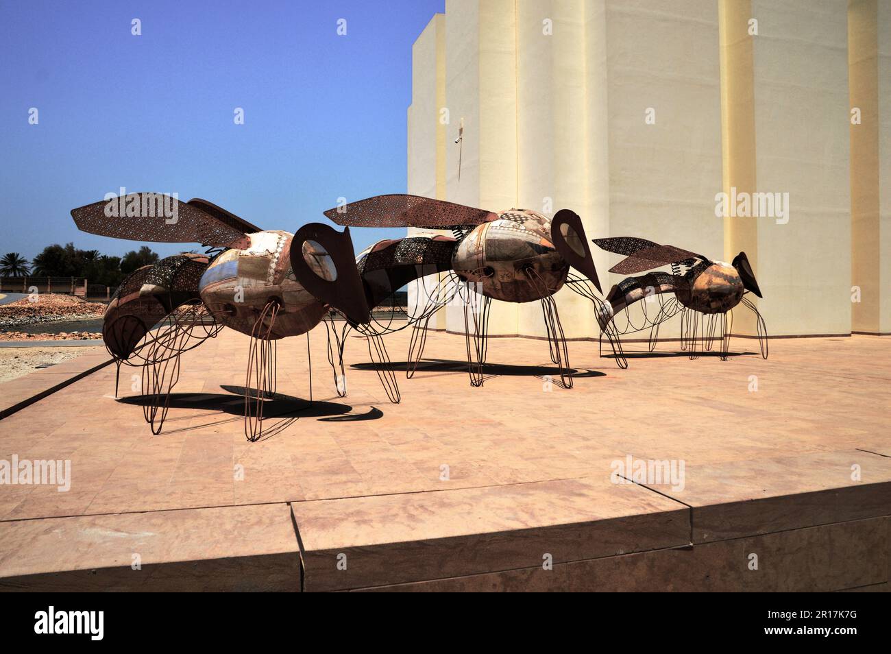 Bahrain, Manama: Qalat al-Bahrain Fortress - insect sculptures ...