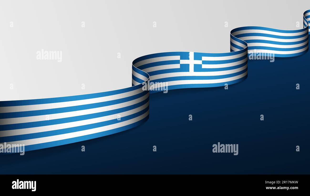 Greece ribbon flag background. Element of impact for the use you want to make of it. Stock Vector
