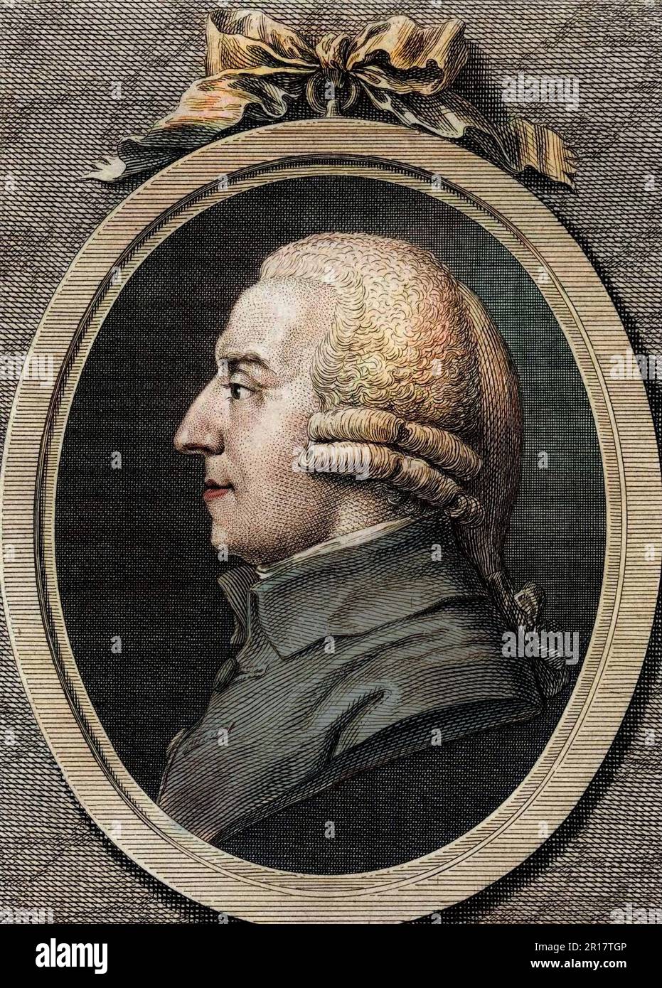Portrait d'Adam Smith (1723 - 1790), philosophe et économiste écossais. Gravure du 19eme siecle. Stock Photo