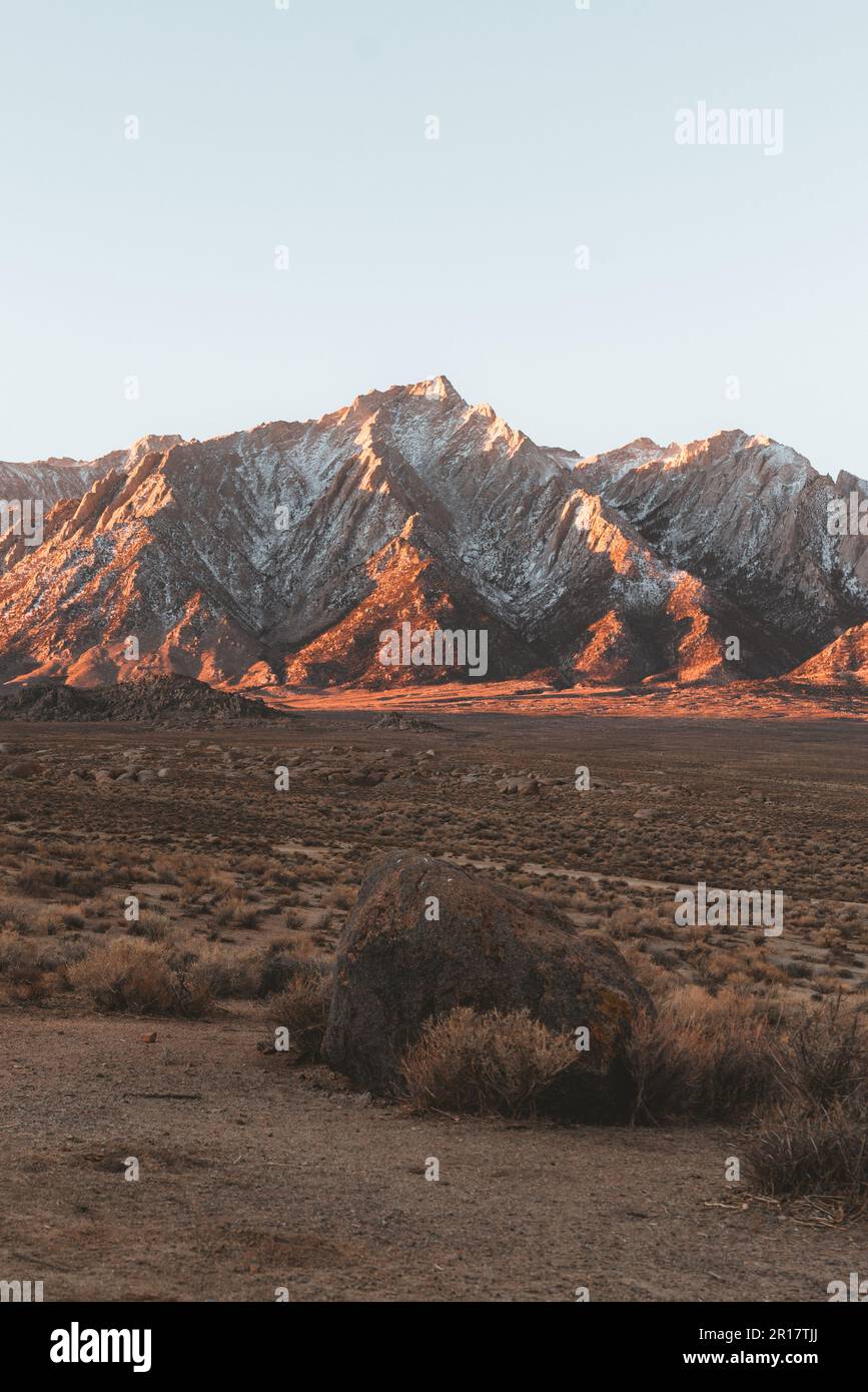 Mountain Peak in the high desert in California Stock Photo